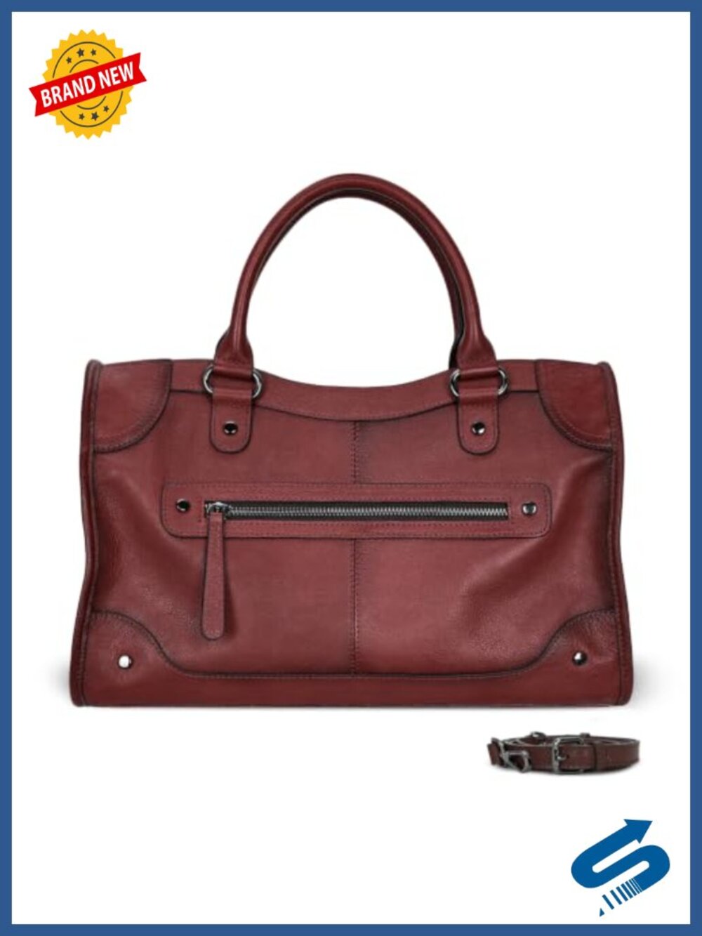 Genuine Leather Satchel Bag Crossbody Tote Purse